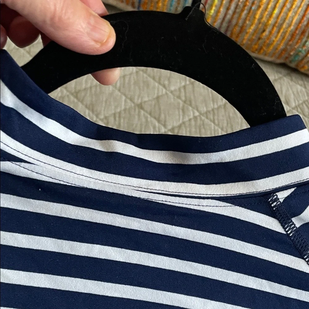 Coolibar Blue and White Striped Long-Sleeve Rash Guard - Picture 11 of 14